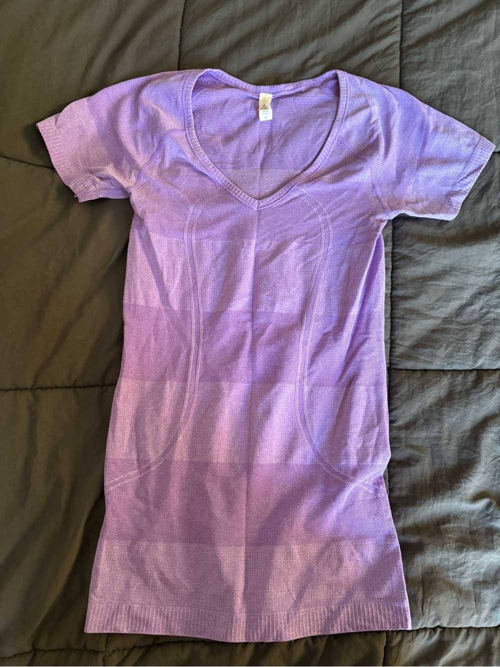 lululemon athletica Purple swiftly tech Short Sleeve V-Neck Top
